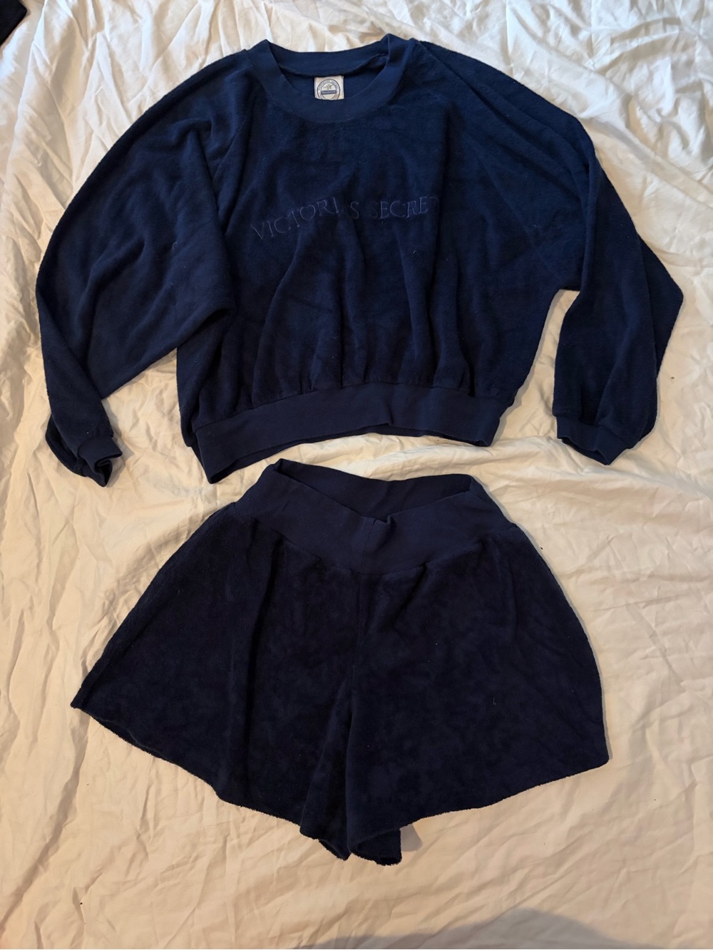 Vintage Victoria's Secret Blue Terry Cloth Set